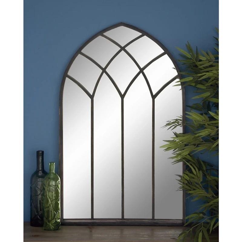Black Metal Arch Framed Mirror