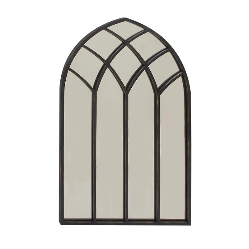 Black Metal Arch Framed Mirror