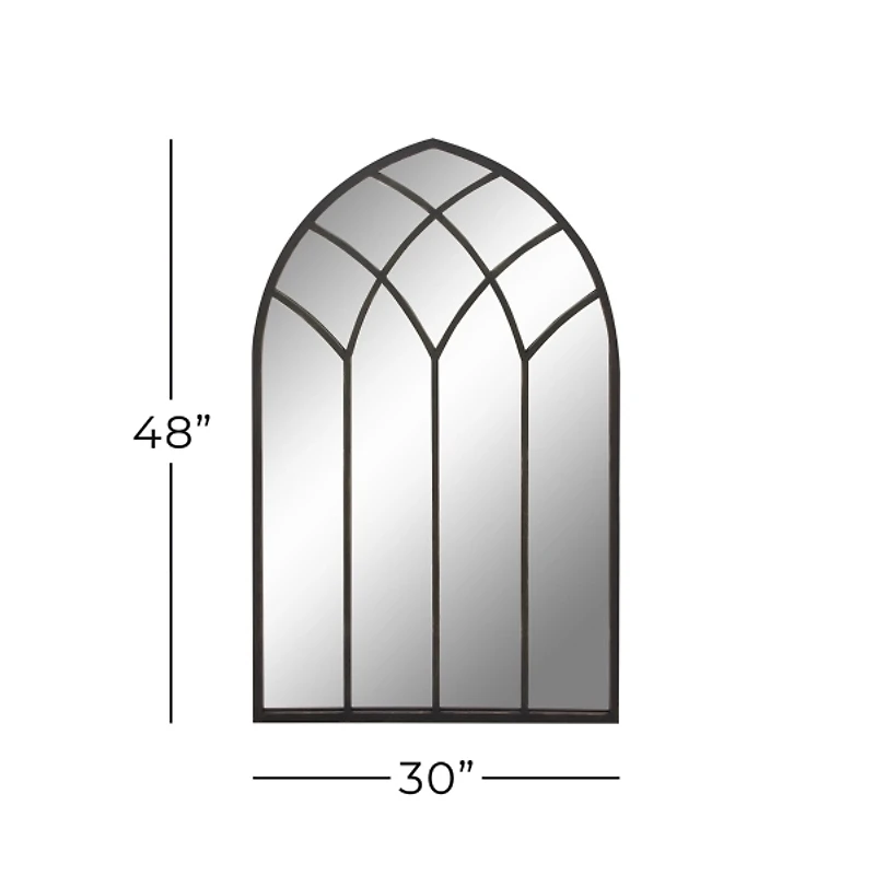 Black Metal Arch Framed Mirror