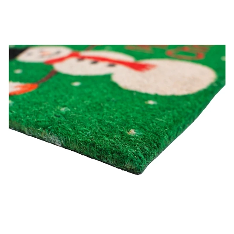 Green Merry Christmas Snowman Doormat