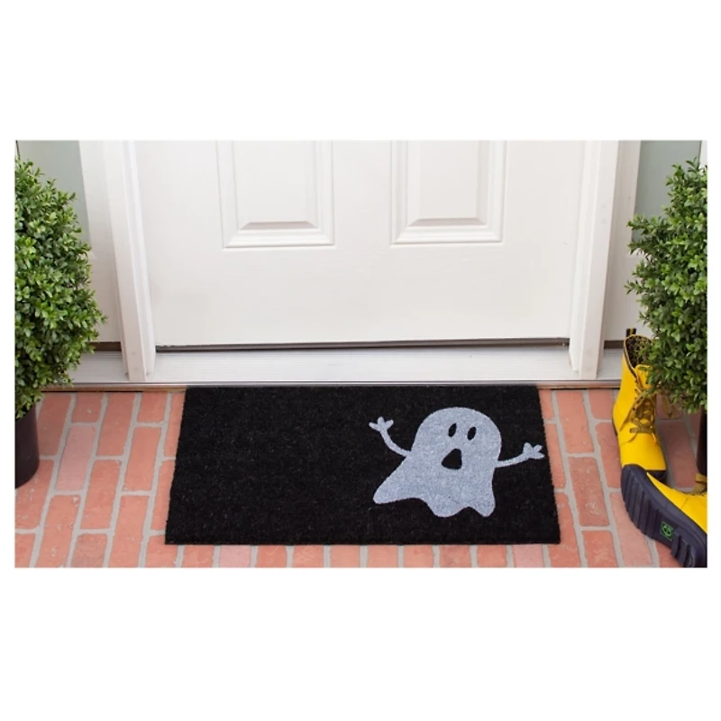 Black and White Ghost Coir Doormat