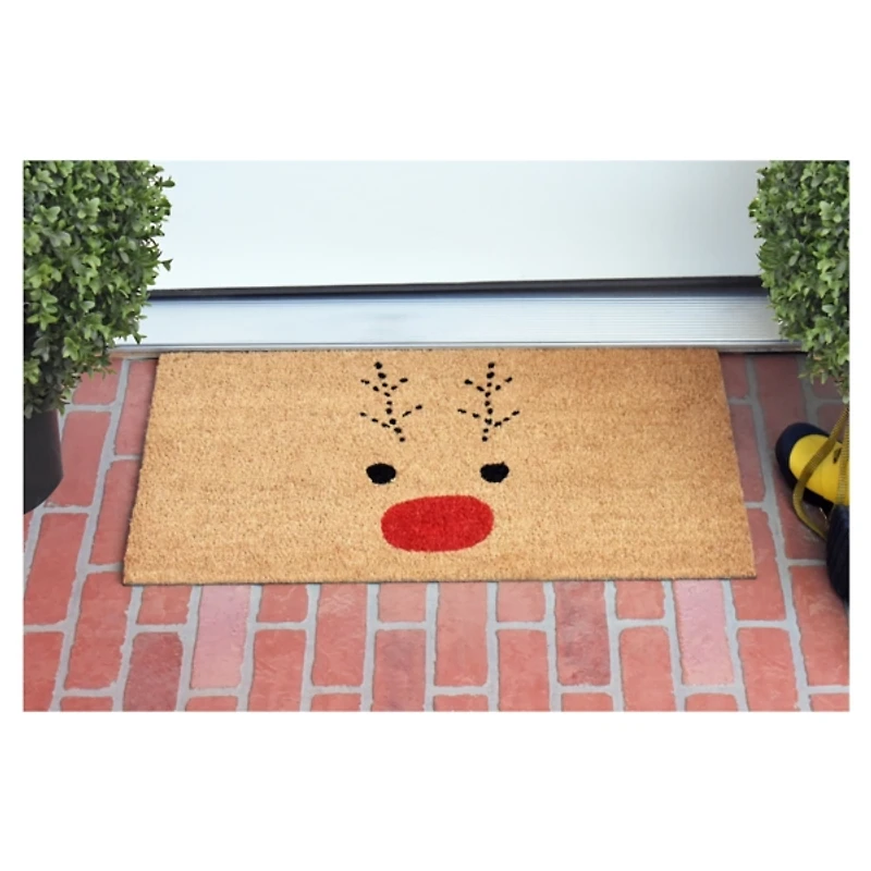 Natural Rudolph Coir and Vinyl Doormat, 29 in.