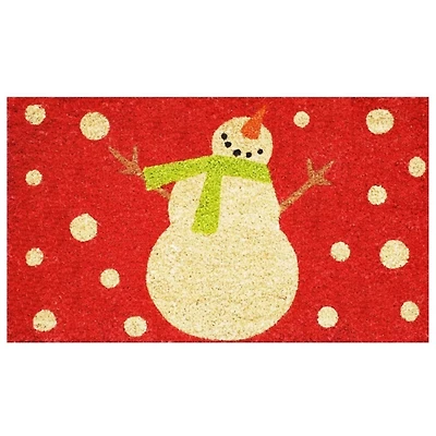 Red Happy Snowman Doormat