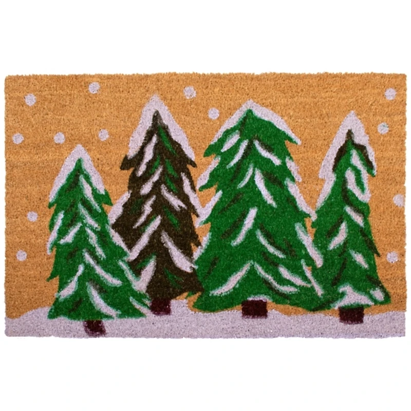 Natural Winter Wonderland Coir Doormat, 36 in.