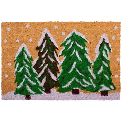 Natural Winter Wonderland Coir Doormat, 36 in.