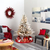 6 ft. Clear Lit Flocked Fraser Fir Christmas Tree