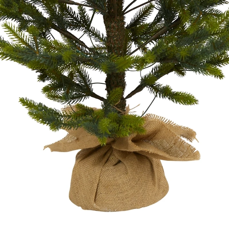 Pre-Lit Fraser Fir Tree in Burlap Sack