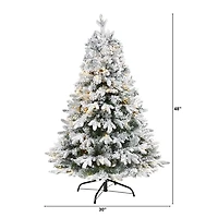 4 ft. Pre-Lit Flocked Vermont Pine Christmas Tree