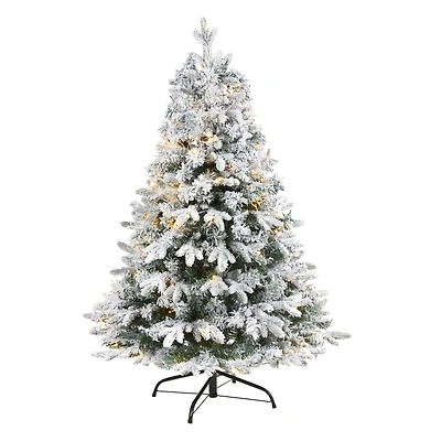 4 ft. Pre-Lit Flocked Vermont Pine Christmas Tree