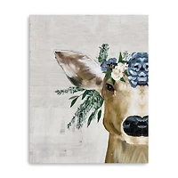 Deer and Wildflowers Giclee Canvas Art Print