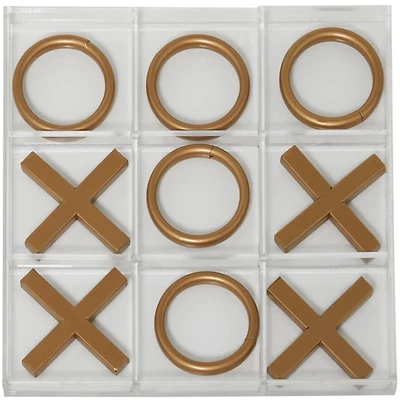 Clear and Gold Tic Tac Toe Board