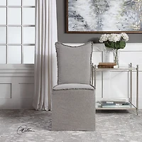 Stonewash Fringe Slipcover Dining Chairs, Set of 2