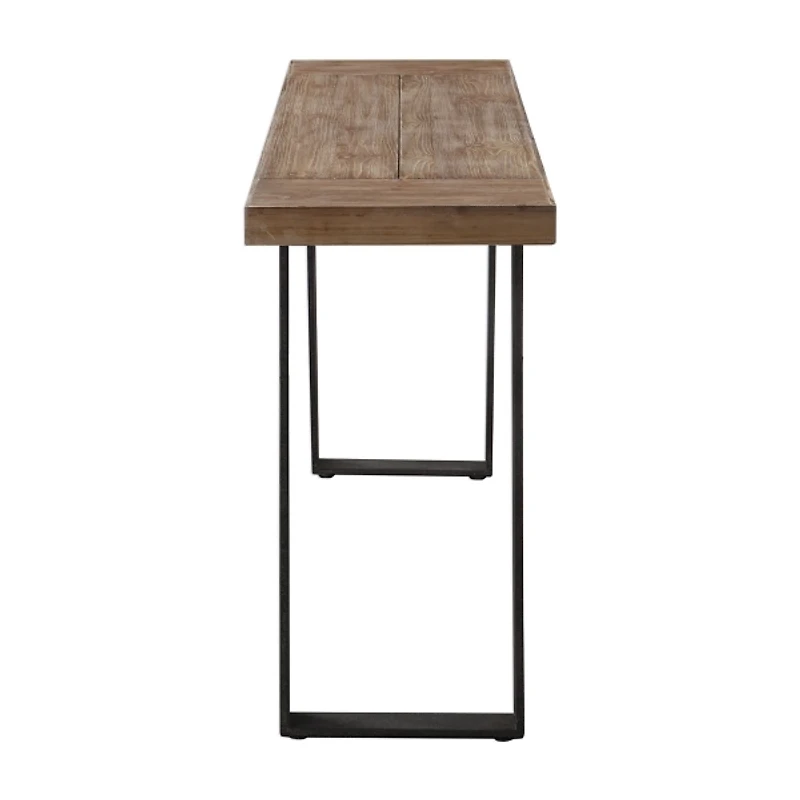 Weathered Oak and Metal Console Table