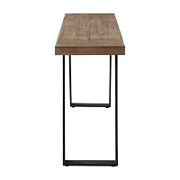 Weathered Oak and Metal Console Table