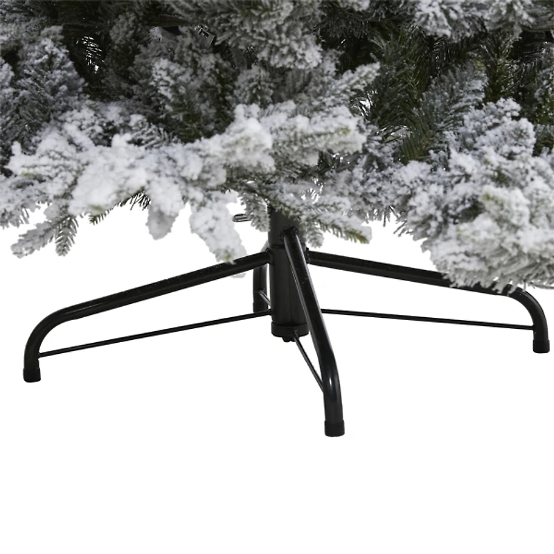 8 ft. Warm Lit Flocked Fraser Fir Christmas Tree