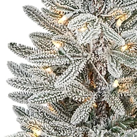 Pre-Lit Manchester Spruce in White Planter, 44 in.