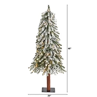 ft. Lit Flocked Grand Alpine Christmas Tree