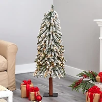 ft. Lit Flocked Grand Alpine Christmas Tree