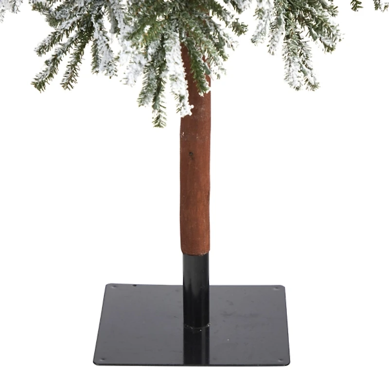 9 ft. Lit Flocked Grand Alpine Christmas Tree