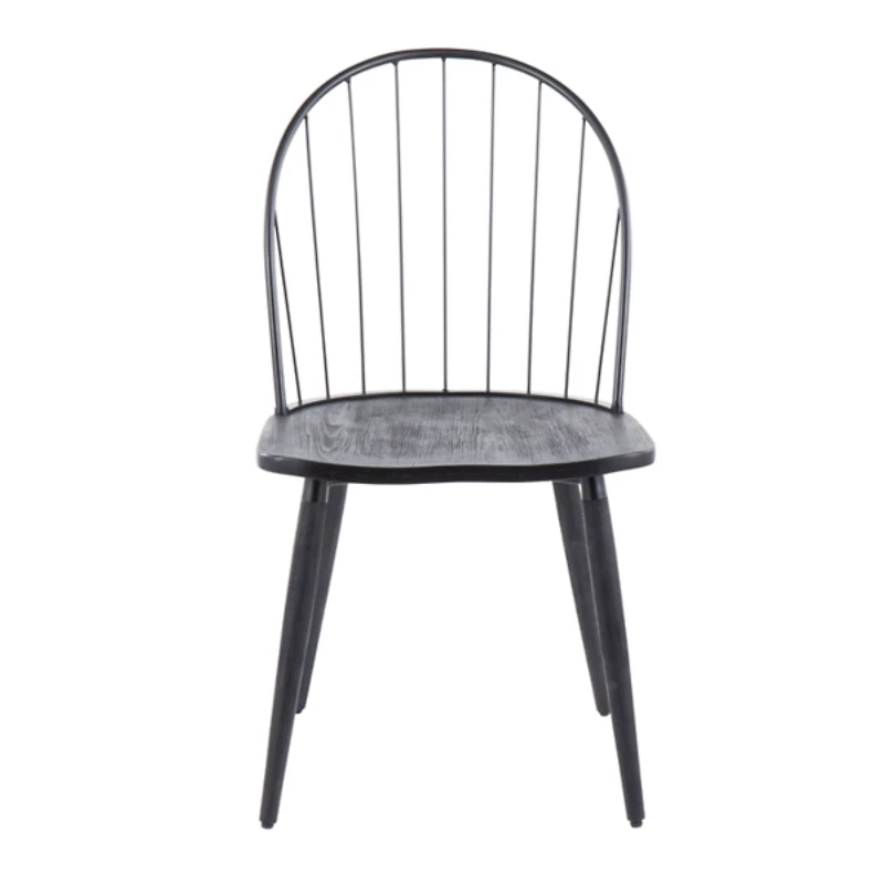 Black Spindle High Back Dining Chairs, Set of 2