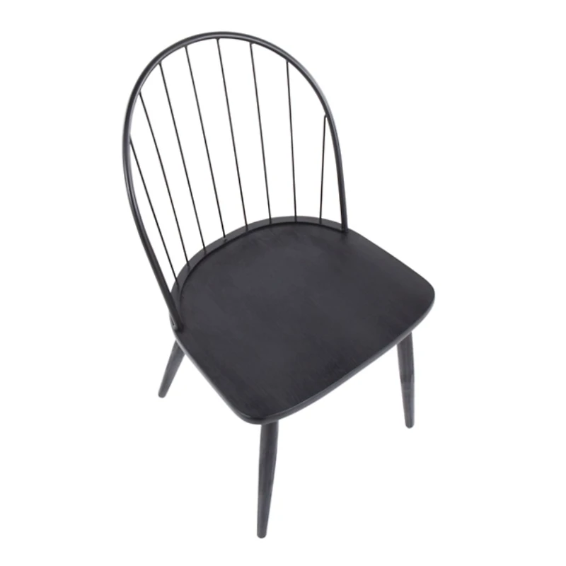 Black Spindle High Back Dining Chairs, Set of 2