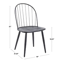 Black Spindle High Back Dining Chairs, Set of 2