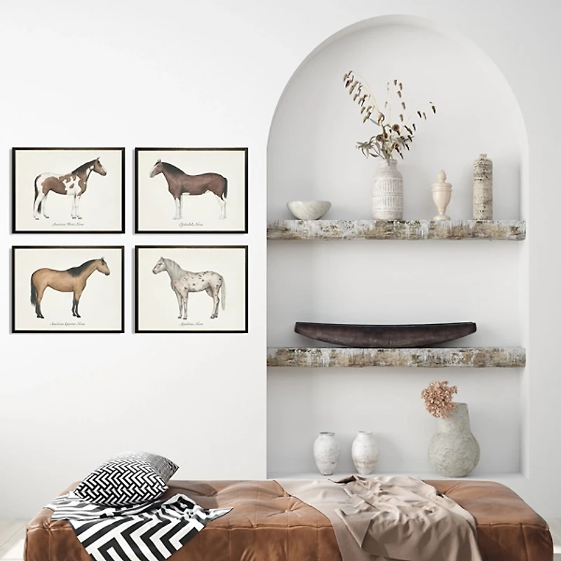 Horses Framed Art Prints, Set of 4