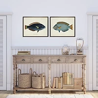 Blue Fish Framed Art Prints, Set of 2