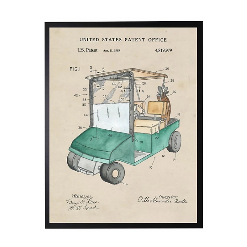 Golf Cart Patent Framed Art Print