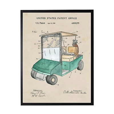 Golf Cart Patent Framed Art Print