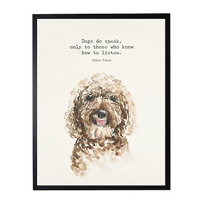Watercolor Goldendoodle Quote Framed Art Print