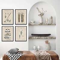 Golf Patents Framed Art Prints, Set of 4