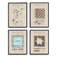 Game Boards Patents Framed Art Prints, Set of 4