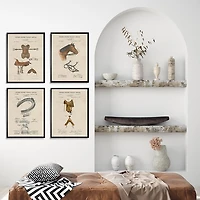 Horse Patents Framed Art Prints, Set of 4