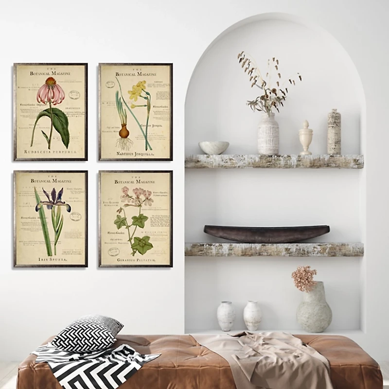 Flower Magazine Framed Art Prints, Set of 4