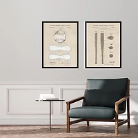 Baseball Patents Framed Art Prints, Set of 2