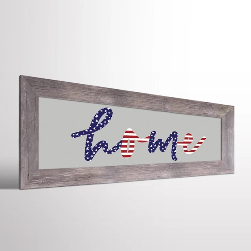Gray Patriotic Home Framed Art Print