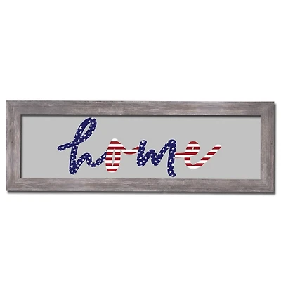 Gray Patriotic Home Framed Art Print