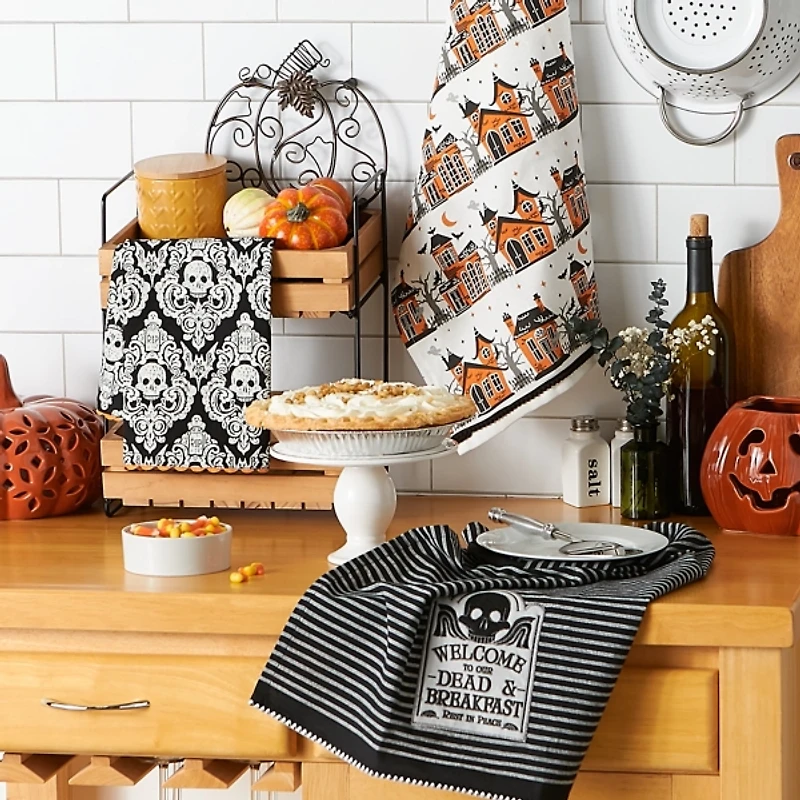Haunted Halloween Assorted Dishtowels, Set of 3