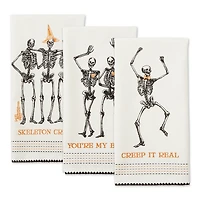 Skeletons Printed Assorted Dishtowels, Set of 3