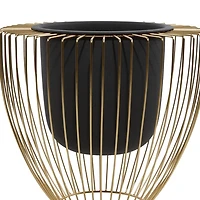 Black and Gold Open Frame Planters, Set of 2