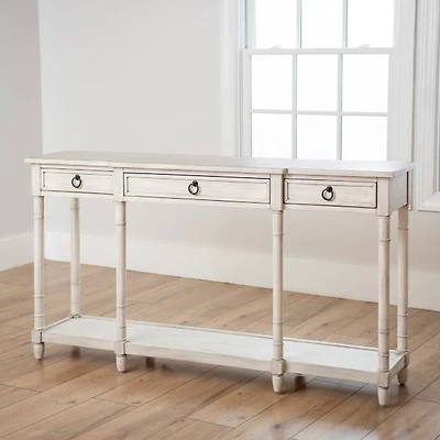 Casey Cream 3-Drawer Console Table