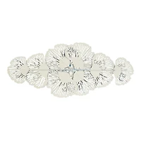 Matte Blue and White Flowers Metal Wall Plaque