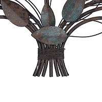 Turquoise Bronze Distressed Iron Vine Wall Plaque