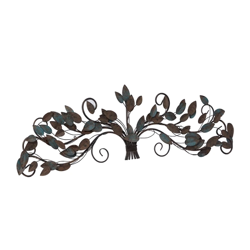 Turquoise Bronze Distressed Iron Vine Wall Plaque