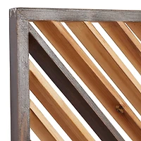 Bronze Tan Wood Geometric Wall Plaques, Set of 3