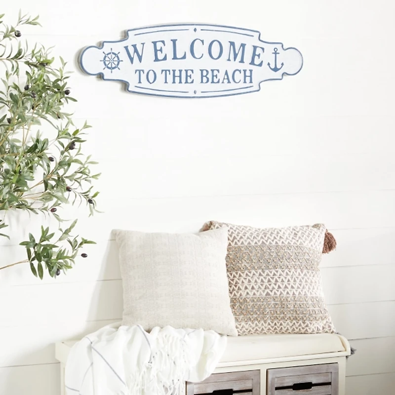 Welcome To The Beach Metal Wall Plaque