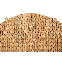Brown Sea Grass Woven Round Wall Shelf