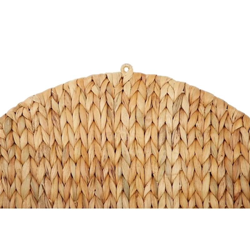 Brown Sea Grass Woven Round Wall Shelf