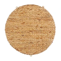 Brown Sea Grass Woven Round Wall Shelf